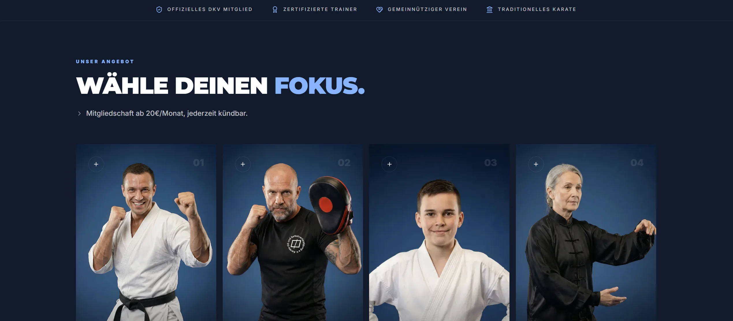 Karate-Do Trier — Desktop-Ansicht (Below the Fold)