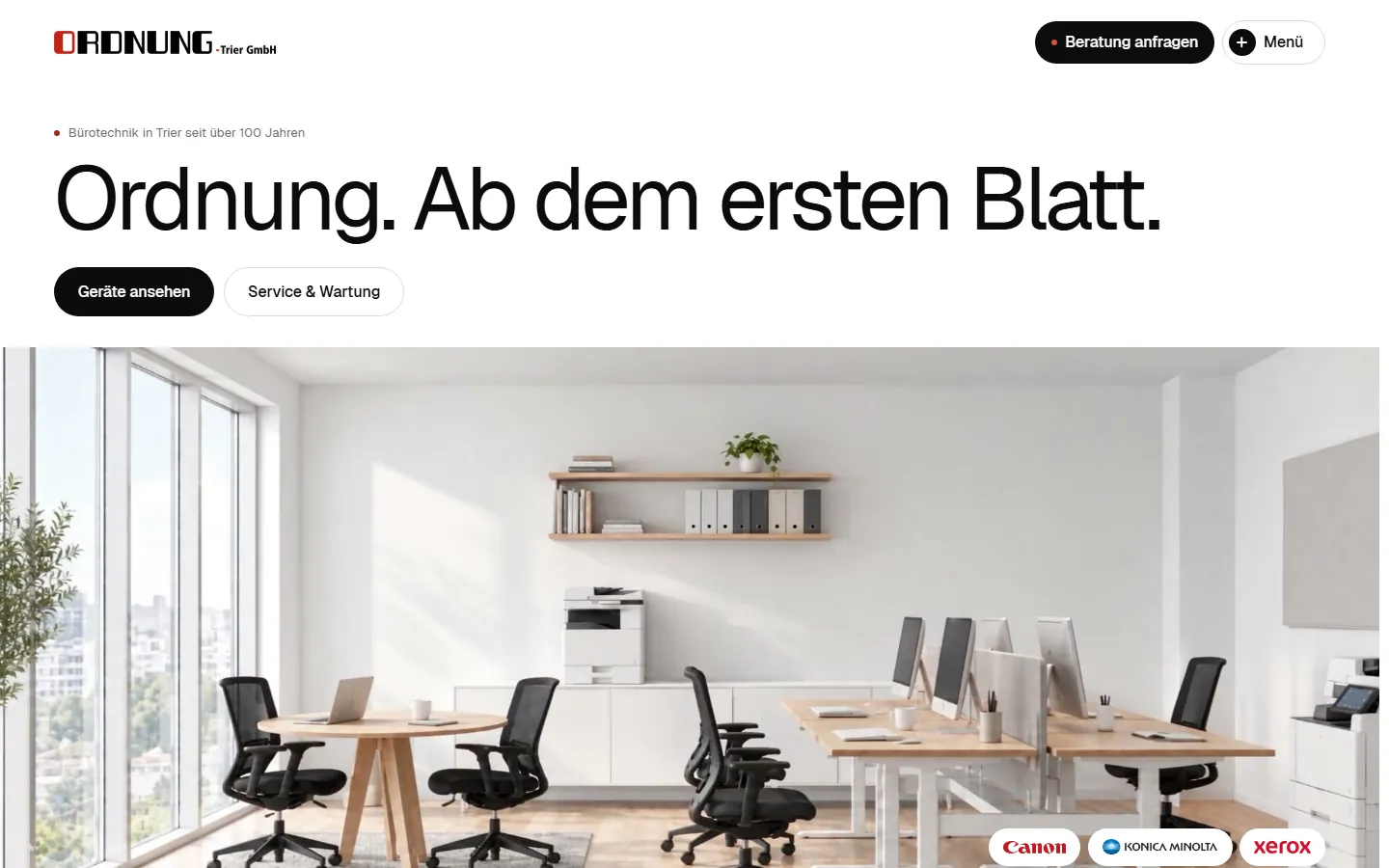 Live-Website Ordnung Trier, Bürotechnik Trier