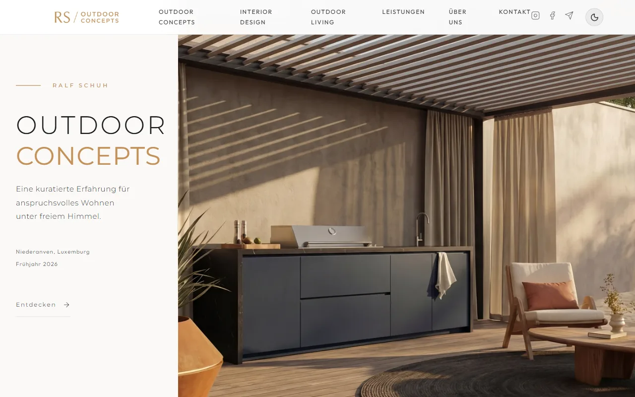 Live-Website Outdoor Concepts — Einzelhandel & Outdoor