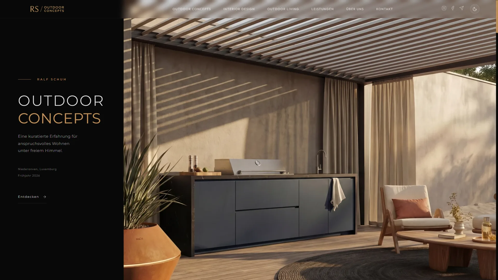 Stilvorschau Outdoor Concepts — Webdesign-Beispiel für Einzelhandel · Case Study