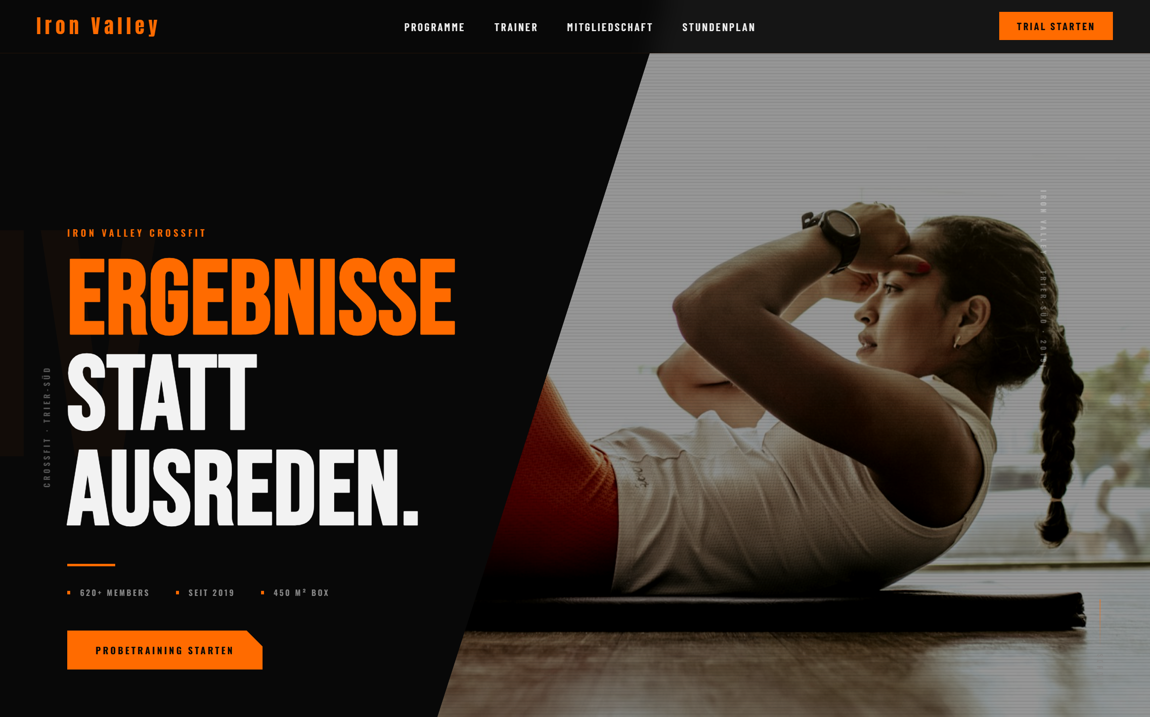 Stilvorschau Athletic Bold — energetisches, sportliches Webdesign für Studios und Vereine